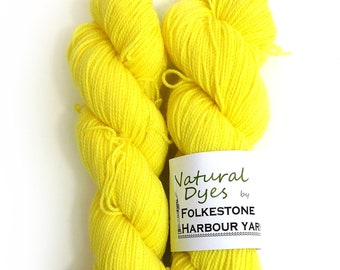 Weld Yellow Merino Blend Sock 4ply Yarn 50g              Natural Dye