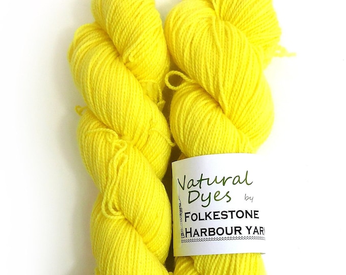 Weld Yellow Merino Blend Sock 4ply Yarn 50g              Natural Dye