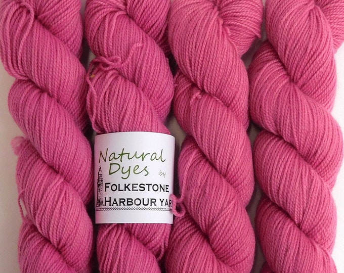 Cochineal Bright Pink Merino Blend Sock 4ply Yarn 50g                 Natural Dye