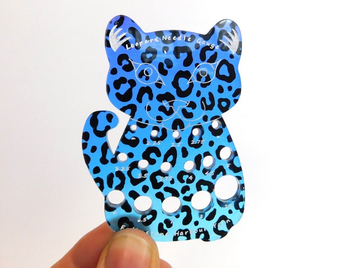 Blue Leopard Knitting Needle Gauge Metric  LIMITED EDITION