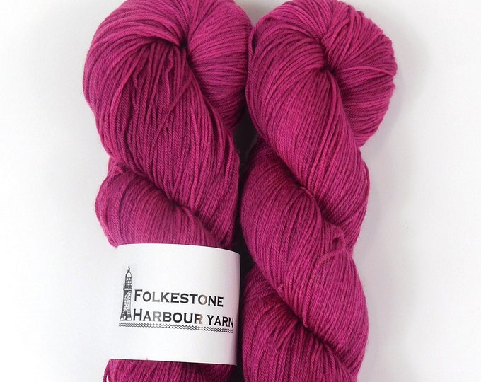 Raspberry Red Wool Yarn Sock weight Merino blend 24