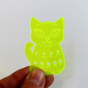 SALE Bella Cat Sock Knitting Needle Gauge Metric  Acid Green Fluro
