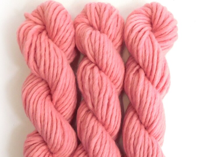 Medium Pink Cochineal Super Chunky Corriedale Yarn 50g 55 1/2