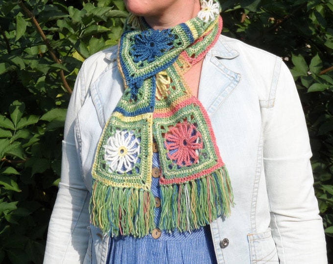 SALE Bouquet Scarf Kit - Easy Crochet with Natural Dye Colours