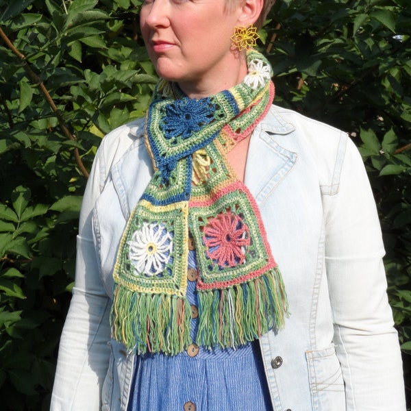 SALE Bouquet Scarf Kit - Easy Crochet with Natural Dye Colours