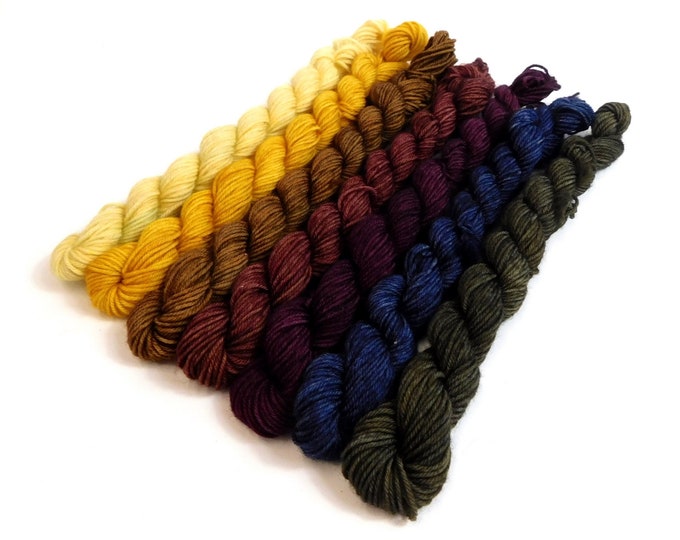 Debonair Semi Solid Gradient Mini Skein Set Sock 4 ply 140g