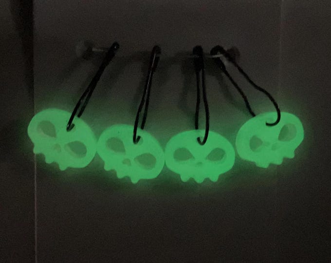 Glow In the Dark Skulls Halloween Stitch Markers Set of 4