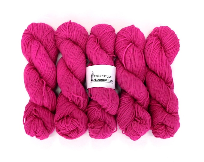Stick of Rock Pink Kent Romney DK Weight Yarn 100g Skein