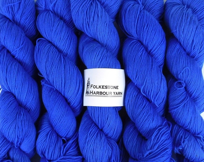 Boat Paint Blue Merino Blend Sock Wool Yarn 100g