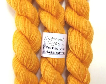 Light Orange Annatto     DK Romney Wool Yarn 50g