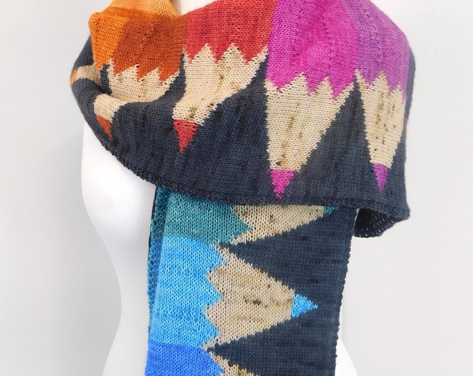 Pencil Scarf Knitting Pattern PDF Download