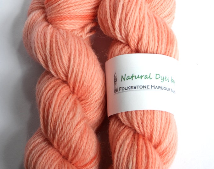 Pastel Peach Madder DK Romney Wool 50g