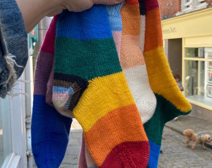 Walk With Pride Sock Knitting Pattern PDF Download        20% Donated to Stonewall UK
