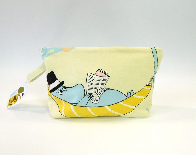 Moomin Moominpappa in Hammock Fabric Zip Pouch       size Large 10"