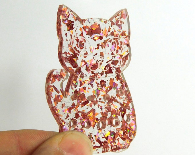 SALE Bella Cat Sock Knitting Needle Gauge Metric  Rose Gold Disco Glitter