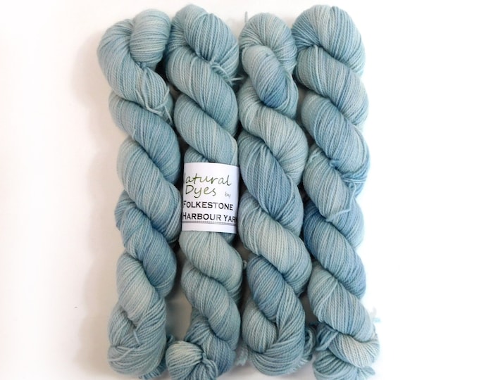 Baby Blue Indigo Natural Dye Merino Blend Sock 4ply Yarn 50g 212m #25