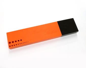 Vintage Orange and Brown Plastic Knitting Needle Case