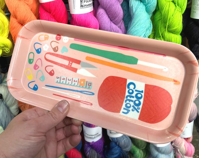 Crochet Melamine Desk Tidy Tray  3 colour options