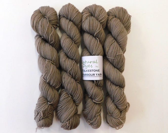 Black Walnut Grey Brown  Natural Dye Sock 4ply Yarn 50g