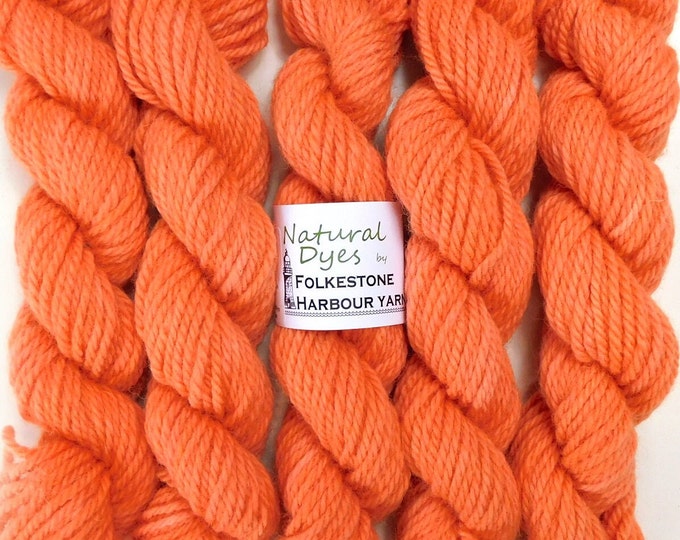 Dark Peach Madder Cheviot Chunky Yarn 50g     Natural Dye