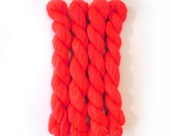 Fluro Red 4ply Tapestry Wool 25g Hank 55m