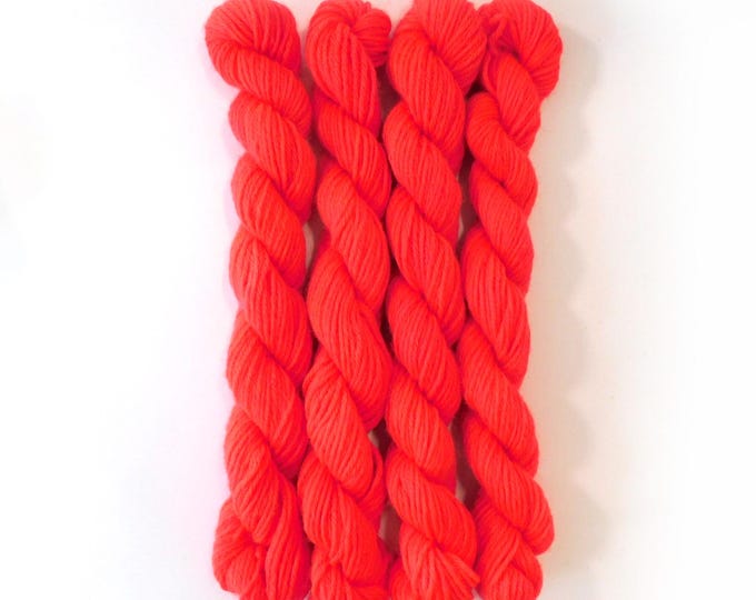 Fluro Red 4ply Tapestry Wool 25g Hank 55m