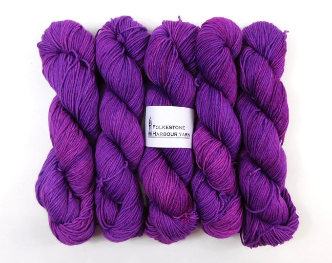 Vivid Grape Purple Variegated Merino Blend DK 100g