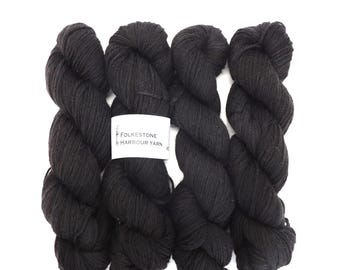 Herman Black Kent Romney DK Weight Yarn 100g Skein