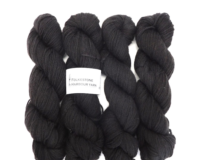 Herman Black Kent Romney DK Weight Yarn 100g Skein