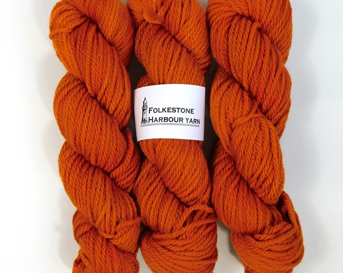 Saffron Orange Wool Yarn 100g Chunky  Merino 22