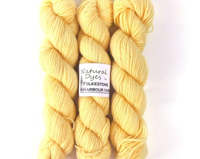 Light Peach Annatto DK Kent Romney Wool Yarn 50g                Natural Dye