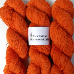 Saffron Orange Merino Blend Sock Wool Yarn 22
