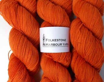 Saffron Orange Merino Blend Sock Wool Yarn 22