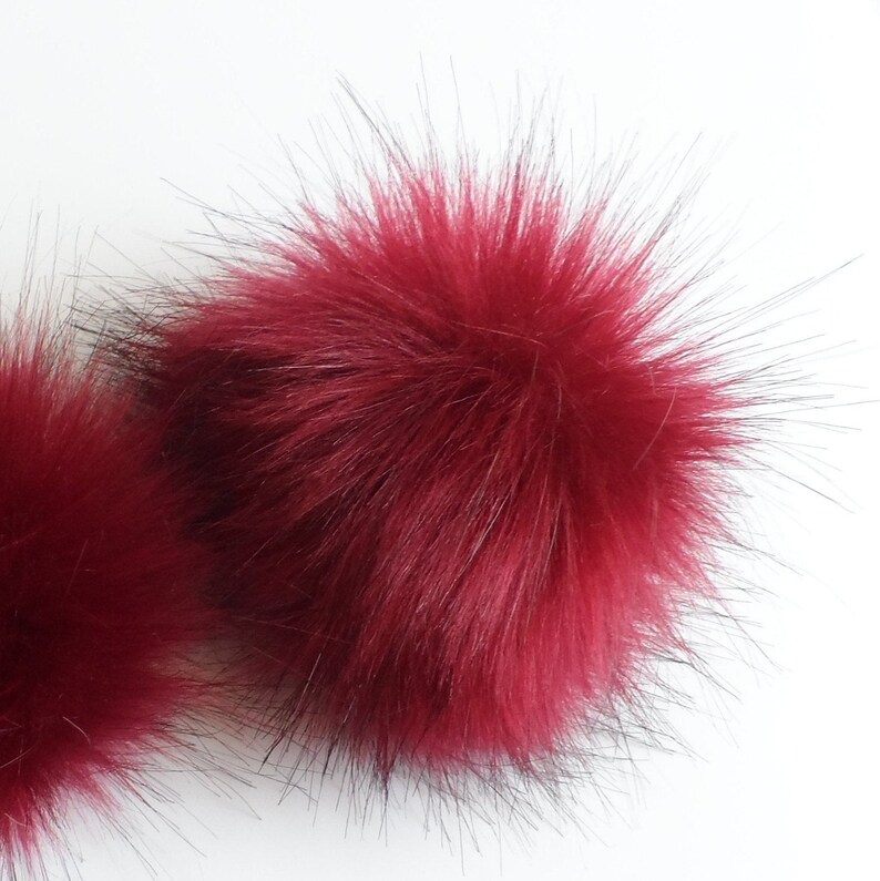 Fake Fur Pom Pom choice of colours Reds Pinks Purples