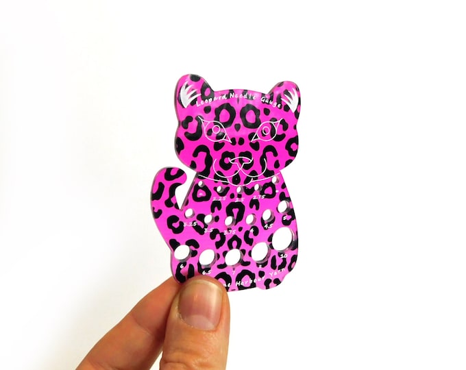 Pink Leopard Knitting Needle Gauge Metric  LIMITED EDITION