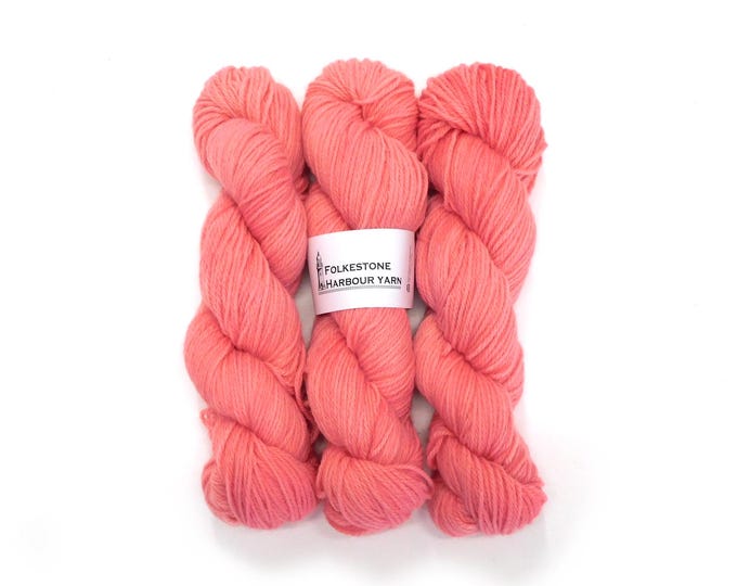 Flamingo Pink Kent Romney DK Weight Yarn 100g Skein
