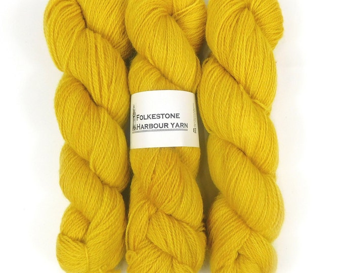 Jarman Yellow Semi-Solid Romney Sock weight Wool Yarn 100g