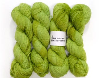 Meadow Green Semi-Solid Romney Sock weight Wool Yarn 100g