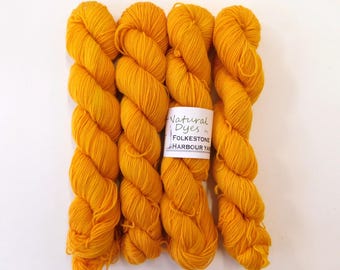 Apricot Turmeric & Brazilwood  Merino Blend Sock 4ply Yarn 50g          Natural Dye