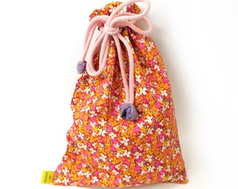 Liberty of London Red Floral print drawstring bag