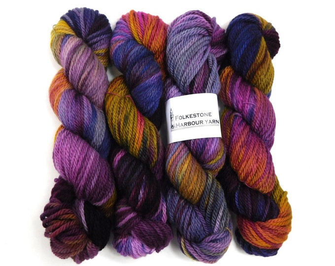 Blackberry Crumble Variegated Merino Chunky Wool Yarn 100g