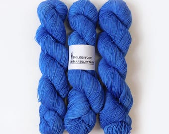 Folkestone Blue Merino Blend Sock Wool Yarn 100g