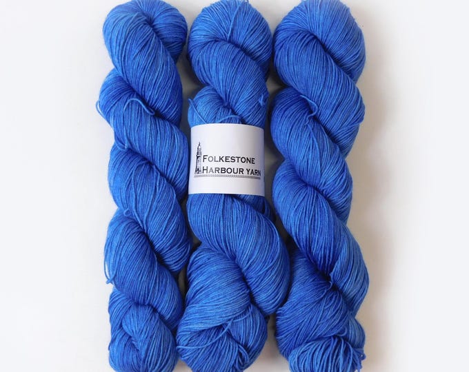 Folkestone Blue Merino Blend Sock Wool Yarn 100g