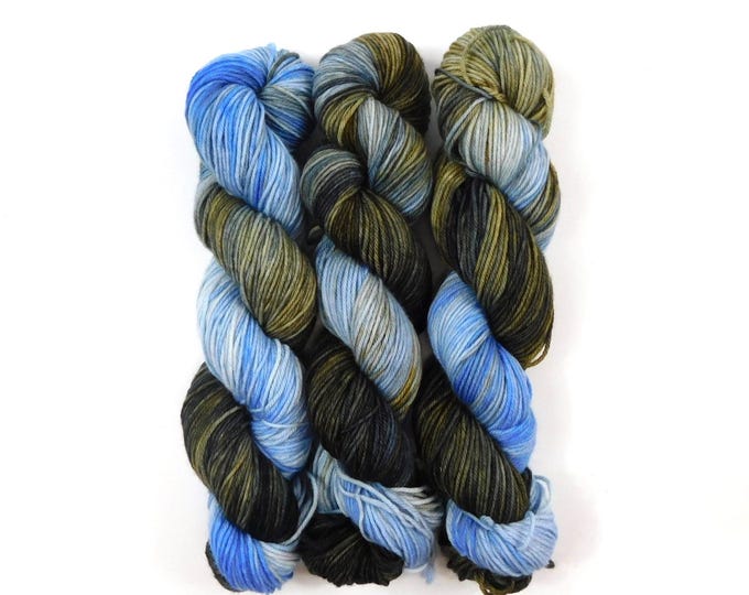 Heijastuksia Reflections Blue Grey Brown Variegated Merino Blend DK 100g