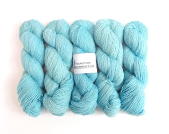 Deal Light Blue Semi-Solid Romney Sock weight Wool Yarn 100g