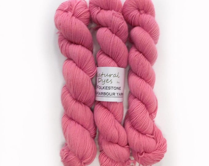 Cochineal Candy Pink Merino Blend Sock 4ply Yarn 50g                 Natural Dye