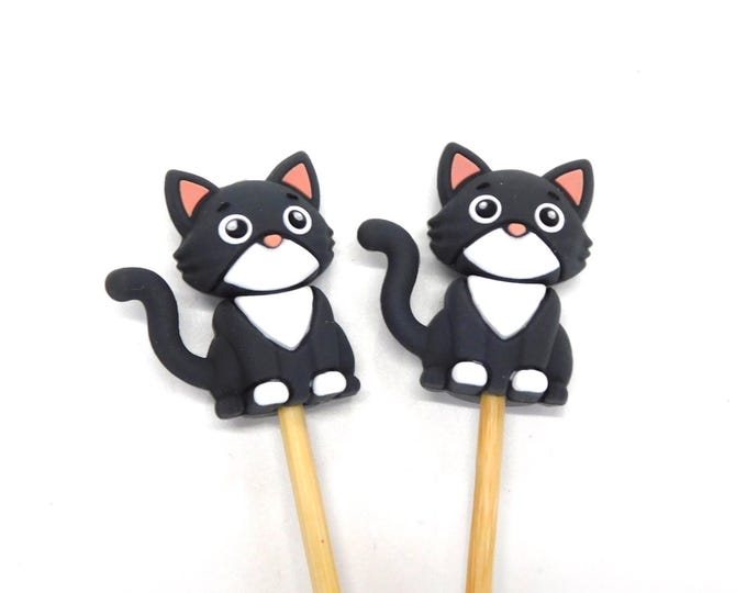 Bella Cat Tuxedo Kitty silicone needle toppers