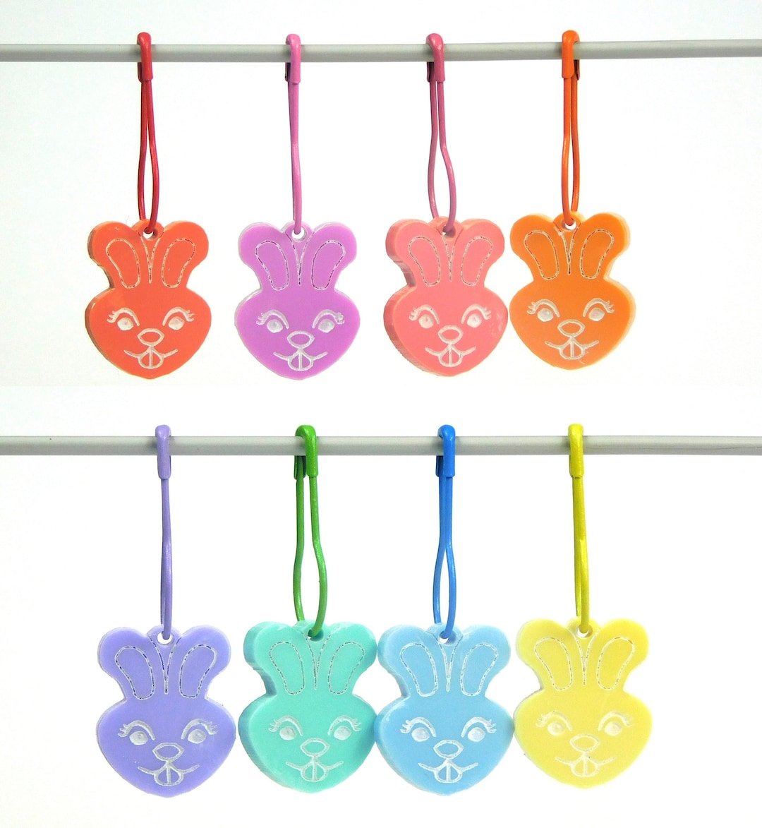 Bunny Rabbit Stitch Markers Set of 4 Choice of 2 Colours Reds or Blues ...