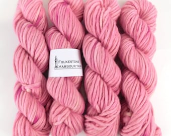 Peony Pink Super Chunky Merino Wool Yarn 100g