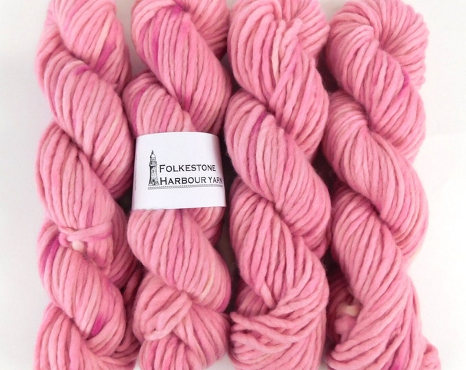 Peony Pink Super Chunky Merino Wool Yarn 100g